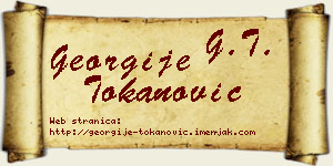 Georgije Tokanović vizit kartica